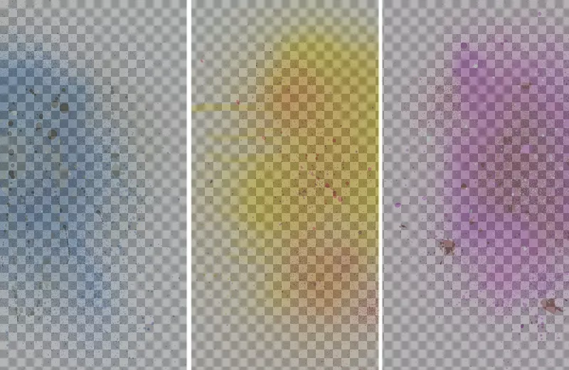 collage originale per tre foto con filtro di vernice spray ..