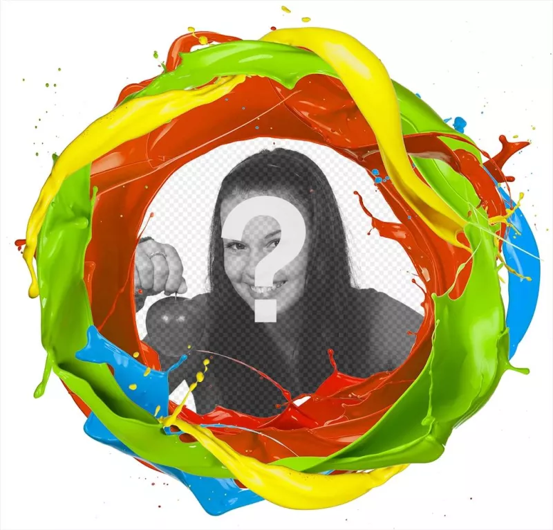Cornice di un cerchio di colori della vernice, dove puoi aggiungere la tua foto ..
