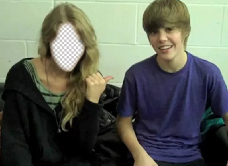 Fotomontaggio di Justin Bieber ragazzo con la ragazza bionda di mettere il vostro ..