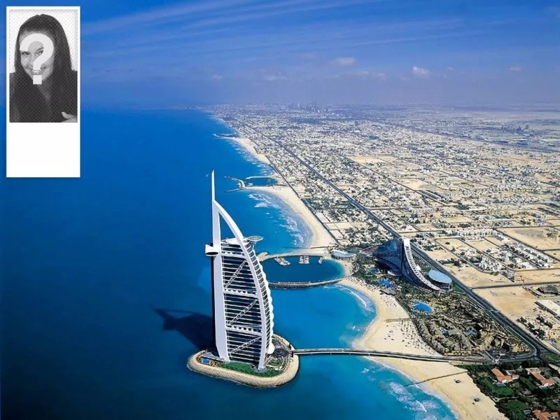Sfondo Twitter con la tua foto, con immagine di sfondo di Dubai e la W...