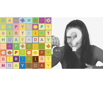 carta di buon compleanno testo come un puzzle colori