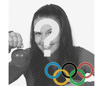 fotomontaggio di mettere gli anelli dei giochi olimpici nella foto