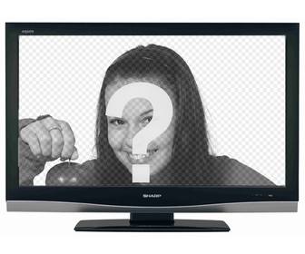 il tuo illusione di essere sempre in tv questo curioso fotomontaggio foto viene visualizzata un display lcd schermo televisivo