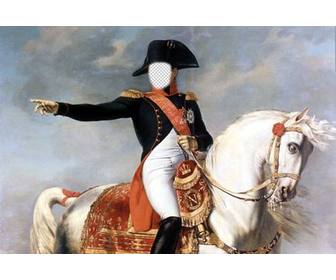 fotomontaggio napoleone bonaparte sul suo cavallo