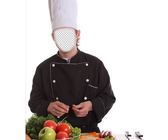 fotomontaggio di chef il cappello e cottura uniforme di personalizzare on-line