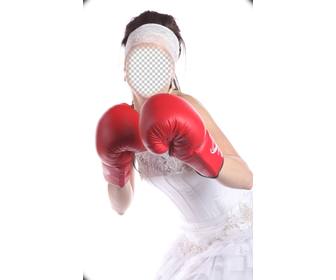 fotomontaggio di sposa boxer femmina di mettere vostra faccia gratis