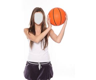 fotomontaggio di un giocatore di basket aggiungere faccia