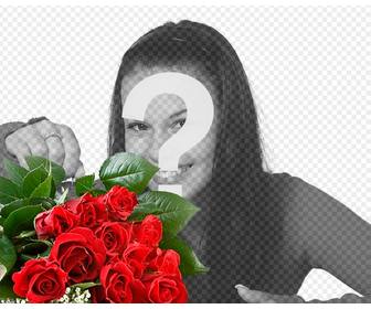 aggiungi le tue foto di un bouquet di rosa romantico per dare vostro amante e aggiungere testo online