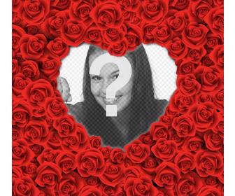photo frame forma di cuore pieno di rose rosse per le vostre romantiche foto damore