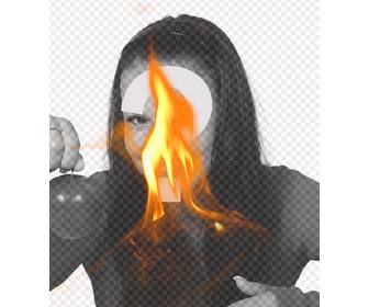 fotomontaggio un filtro fiamma gialla fuoco per mettere le tue foto e creare effetti incredibili