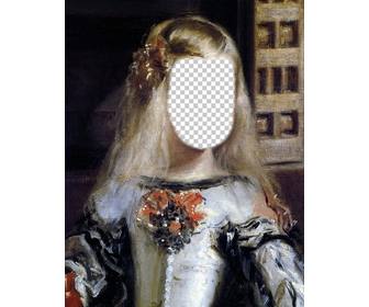 fotomontaggio quadro della infanta margarita velazquez per posizionare vostra faccia