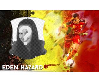 fotomontaggio eden hazard il giovane calciatore selezione belga