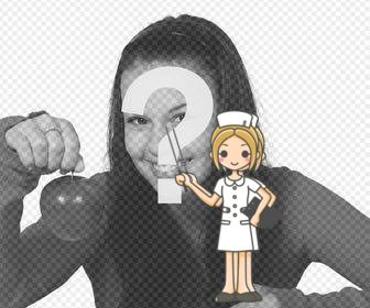 picture sticker di un infermiere di timbrare sulle vostre fotografie