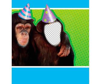fotomontaggio scimmia vestita cappello di partito