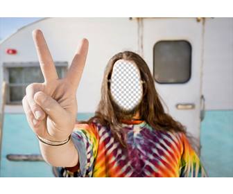 fotomontaggio di mettere vostra faccia in un hippie carovana