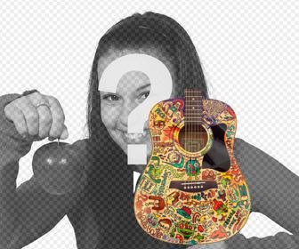 adesivo colorato chitarra tua foto