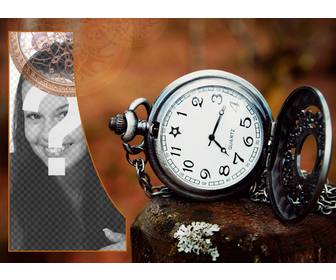 creare un collage stile vintage un orologio da tasca