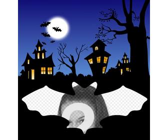 fotomontaggio di halloween pipistrelli