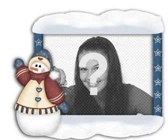 incorniciare le vostre foto pupazzo di neve di natale puo fare on-line e mettere tua foto