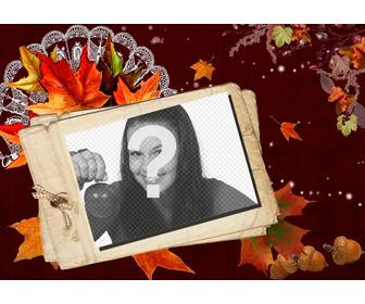 scheda autunno fotomontaggio un effetto polaroid