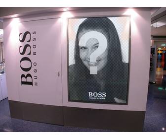 fotomontaggio di mettere tua foto come modella in un cartellone pubblicitario di hugo boss