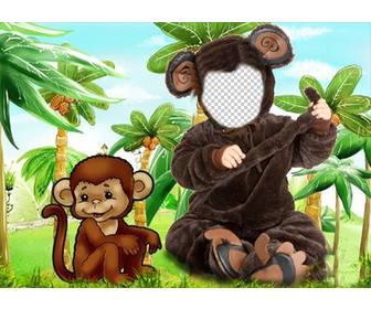 monkey costume per i bambini che puo mettere foto