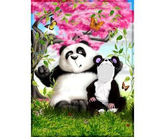 costume panda che e possibile modificare online e gratis fotomontaggio