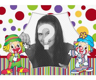 effetto foto colorato clown per decorare foto