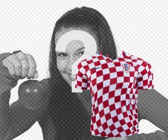 camicia di selezione di calcio croazia da incollare sul tuo foto