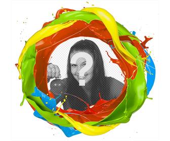 cornice di un cerchio di colori della vernice dove puoi aggiungere tua foto