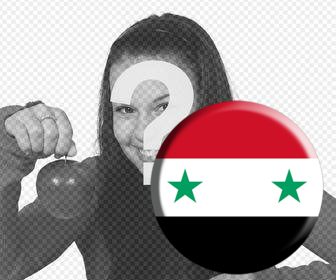 pulsante bastone vostre foto bandiera della siria per