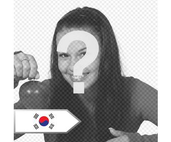 fotomontaggio online per aggiungere freccia bandiera della corea sud