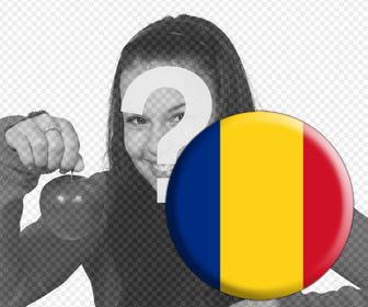 effetto foto per incollare bandiera rumena in forma circolare sulle immagini