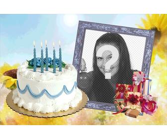 cornice per foto torta di compleanno e regali