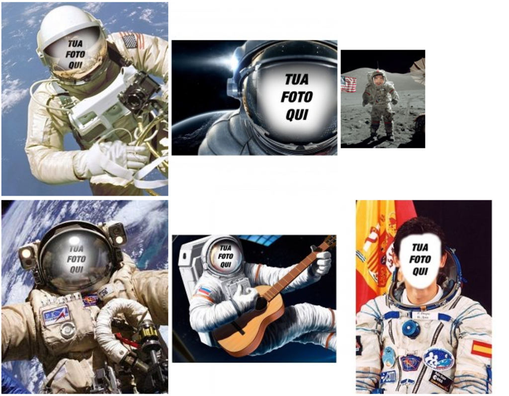 Astronauti fotomontaggi
