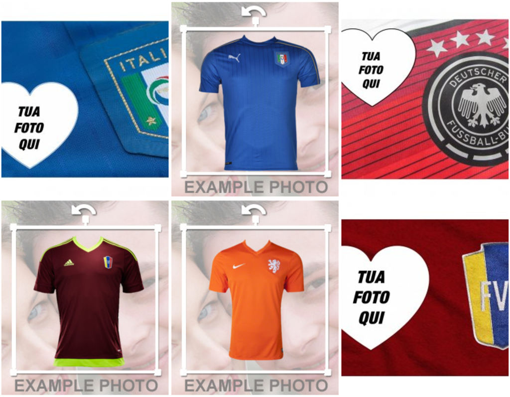 effetti fotografici e adesivi di calcio squadre camicie per le tue foto