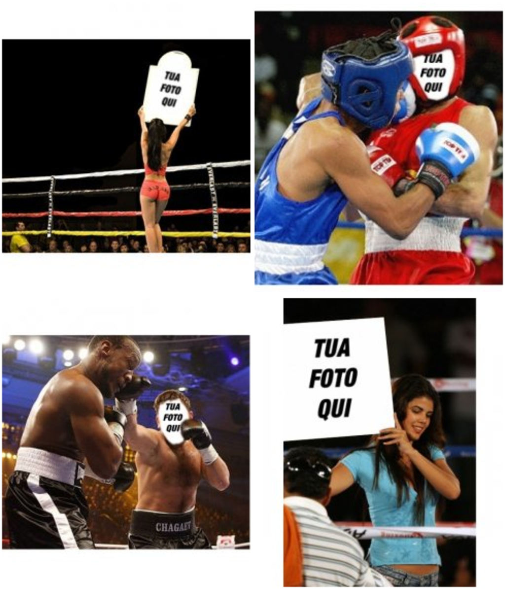 Fotomontaggi boxe, essere un combattente o appare su manifesti