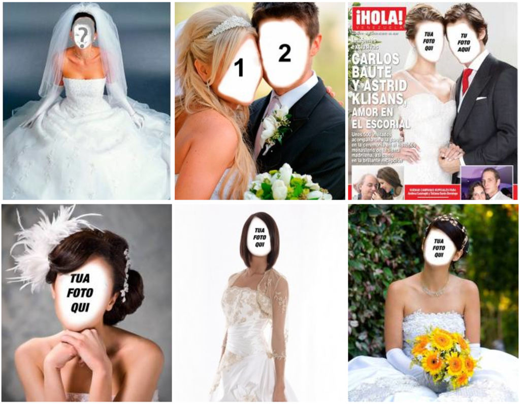 Fotomontaggi di abiti da sposa on line