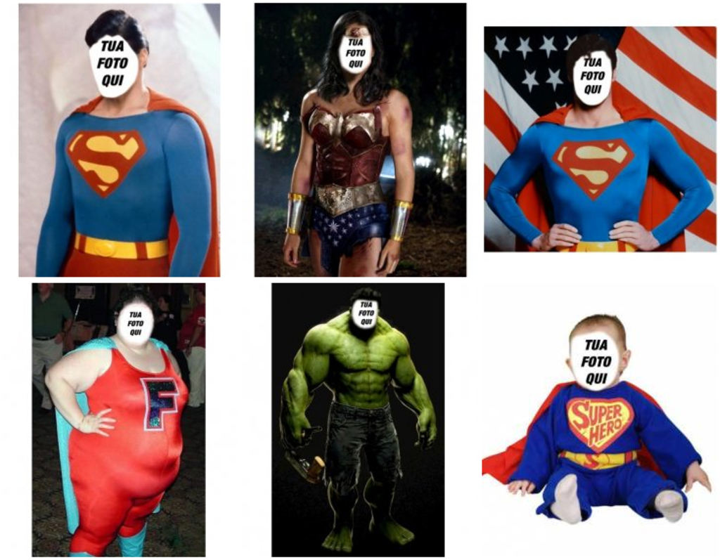 Fotomontaggi di supereroi