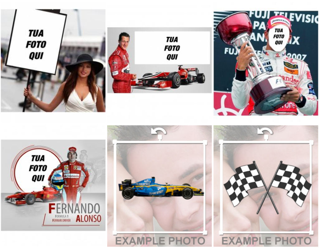 Fotomontaggi e adesivi di Formula 1