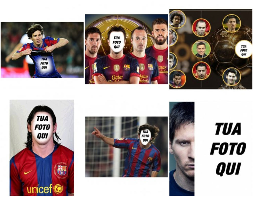 Fotomontaggio di mettere la tua foto con Messi