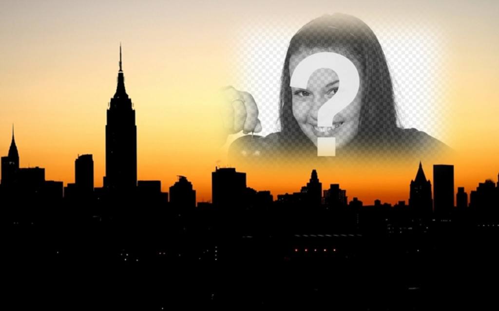 Metti la tua foto cartolina con la città di New York sullo sfondo. Carica una foto e creare la scheda ed inviarla dalla stessa..