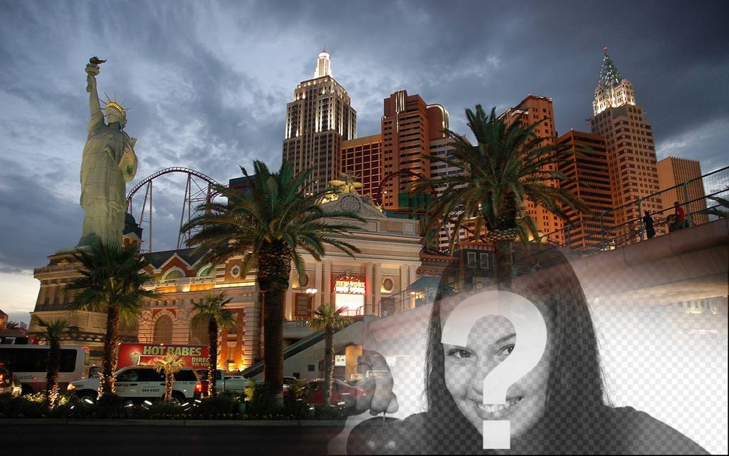 Fotomontaggio di fare un collage con New York a Las Vegas. ..