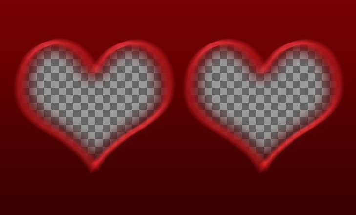 Creare una cartolina d'amore con questo modello con due strutture a forma di cuore rosso in cui inserire percorsi di fotografie. Prendi un semplice biglietto di S...
