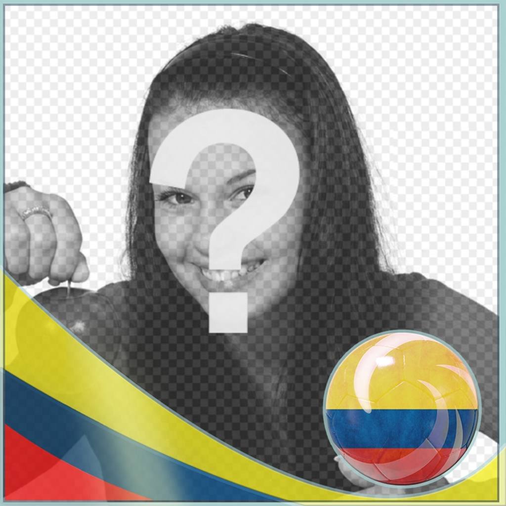 Fotomontaggio con la bandiera della Colombia per le tue foto online. ..