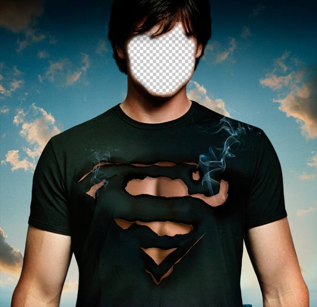 Fotomontaggio a personificare Tom Welling di Smallville come Superman. ..