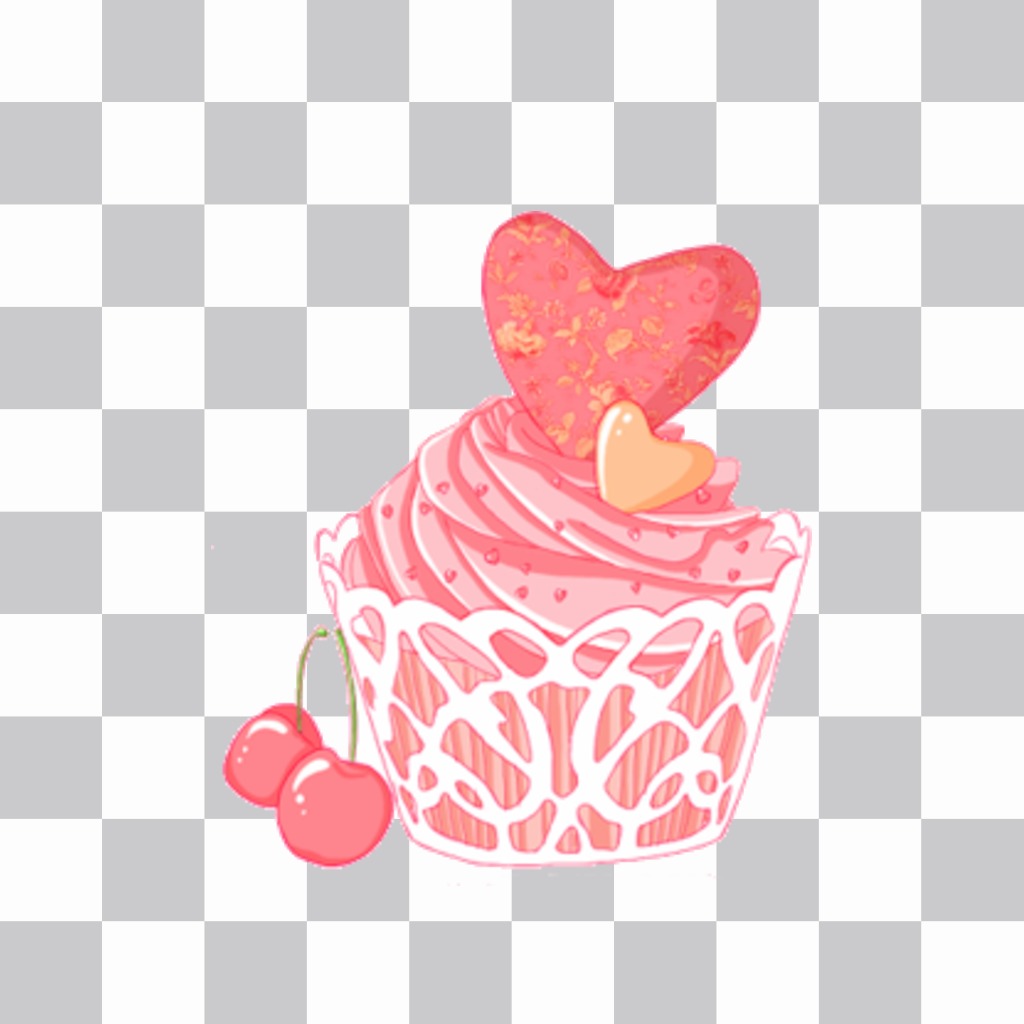 Sticker di un cupcake rosa piuttosto ..