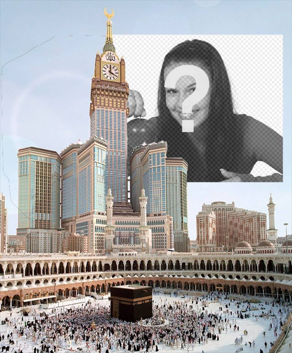 Cartolina Viaggio alla Mecca, la città più grande dellArabia Saudita. ..