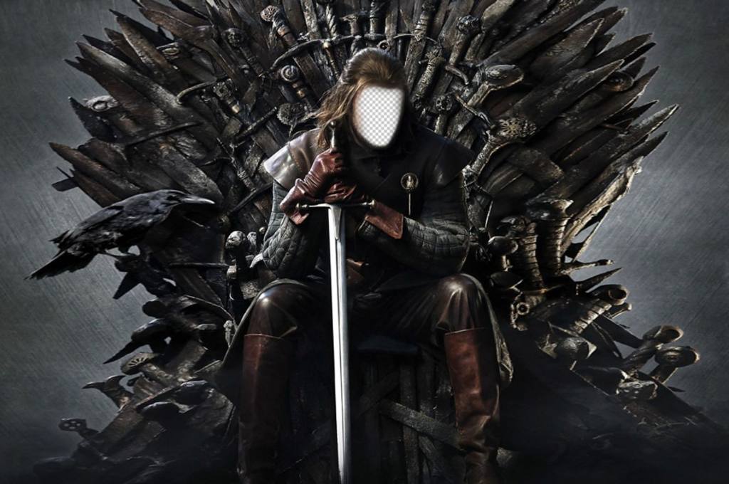 Fotomontaggio di Ned Stark nel Trono di Spade per aggiungere il tuo volto. ..