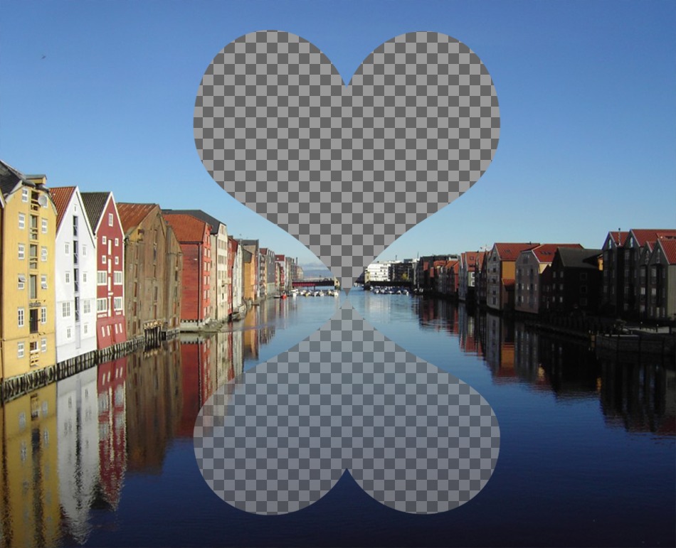 Cartolina per due foto di Trondheim ..